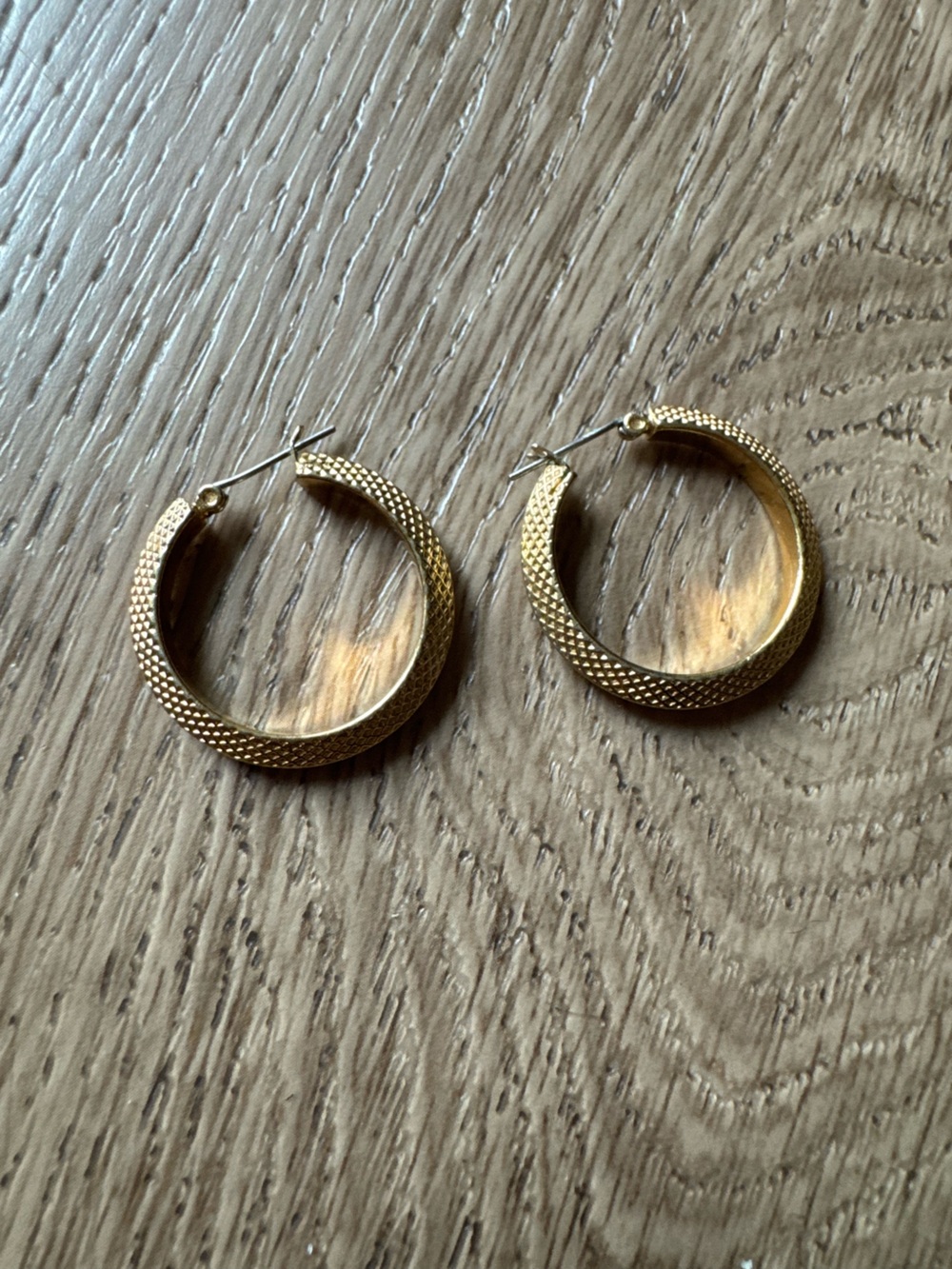 Gold Textured Hoop Earrings